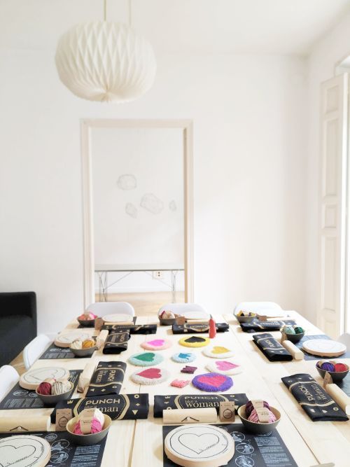Atelier de punch needle à Madrid
