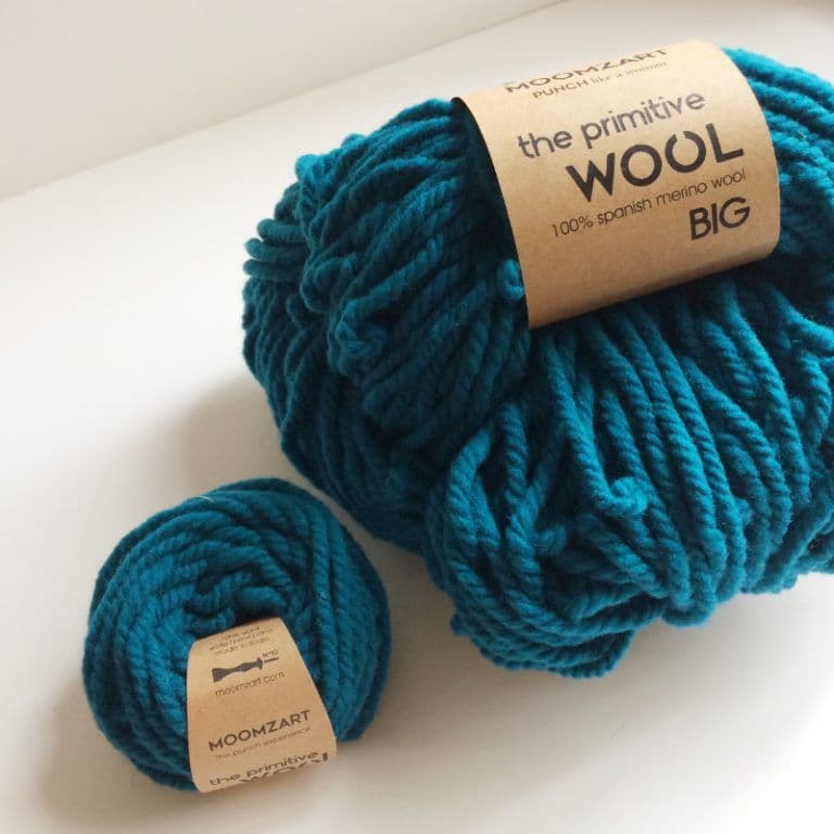 Turquoise rustic merino wool for punch needle by Moomzart.